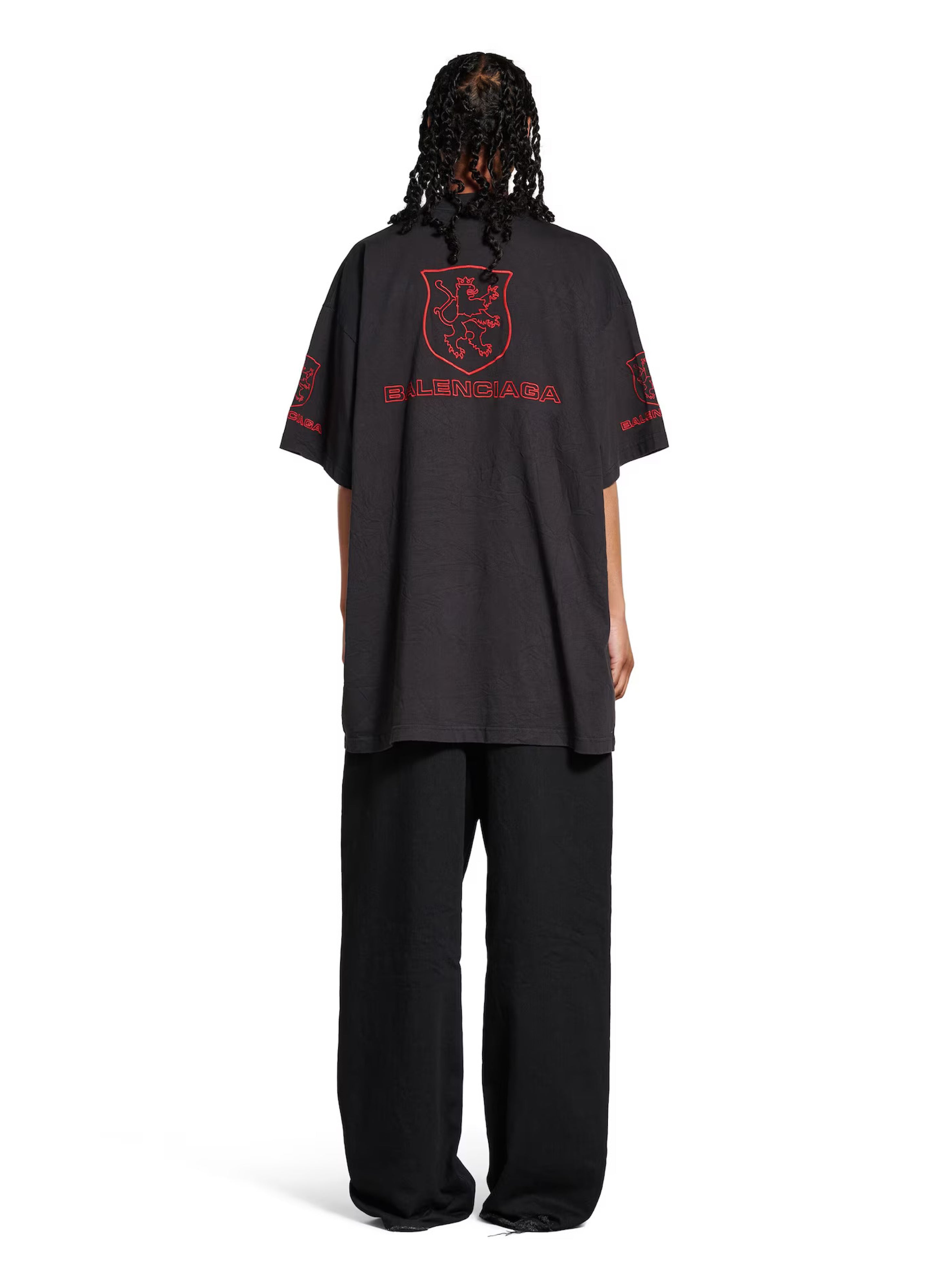 Lion Club T-shirt Oversized in Black/red